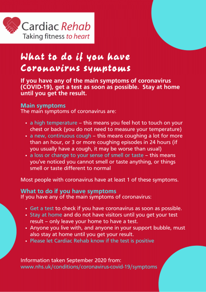 An image of What to do if you have Coronavirus symptoms.