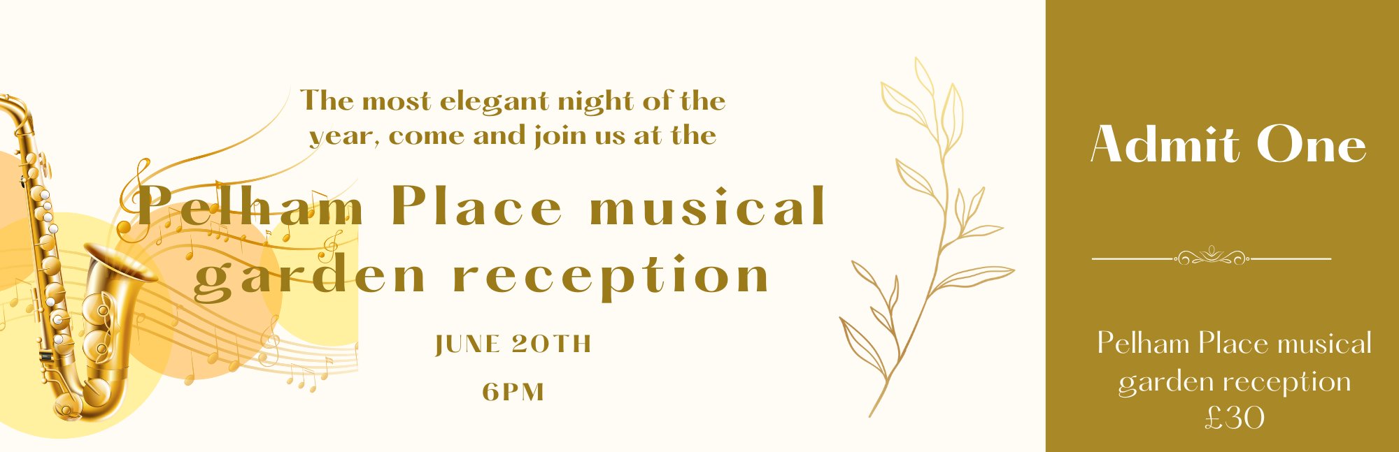 An image of Pelham Place musical garden reception – ticket and donation